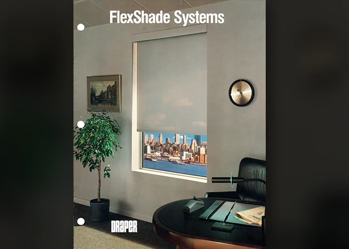  FlexShade® Systems are added to the Draper® line. These durable window shades are designed for the commercial market.